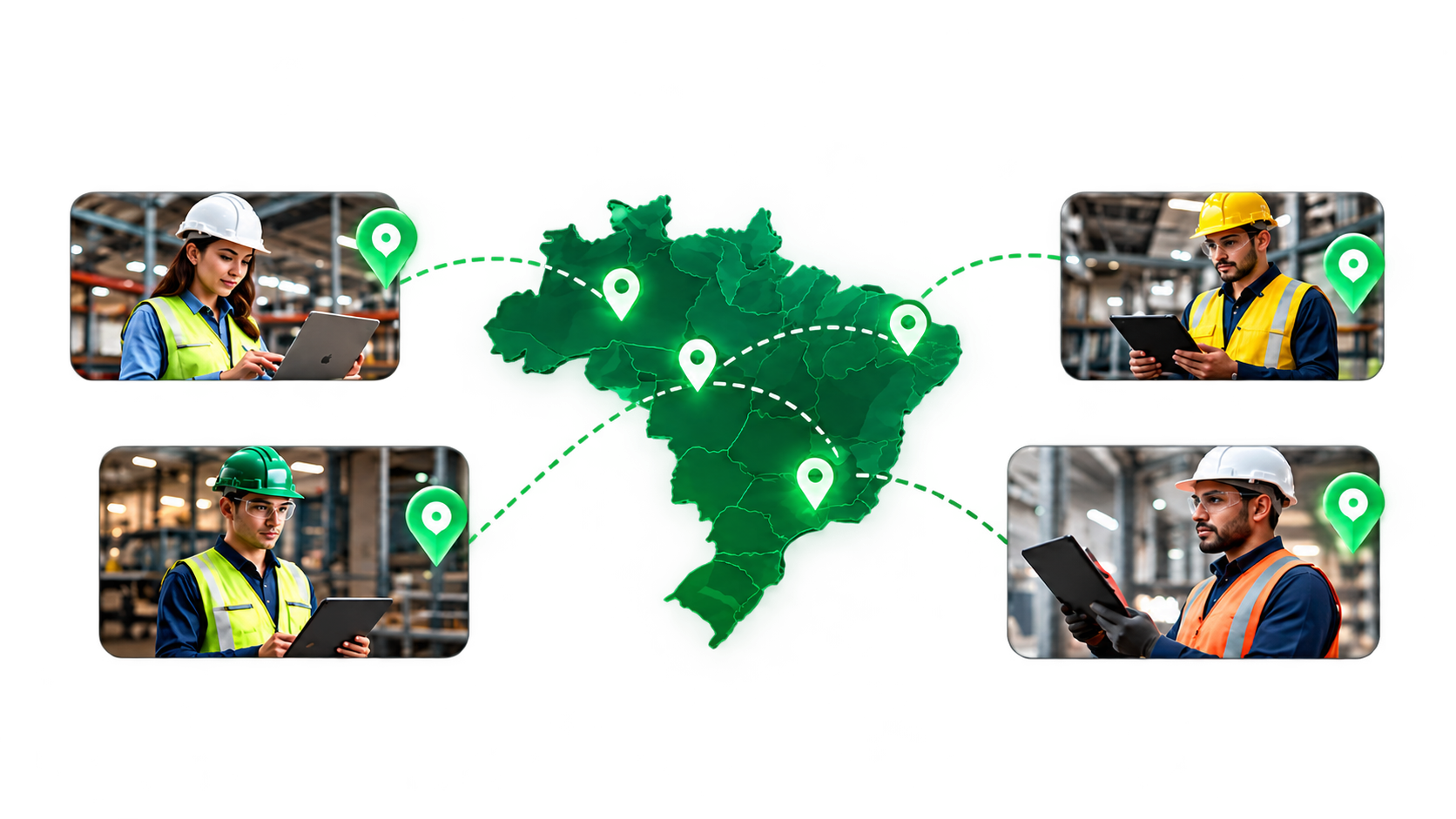 Colaboradores em diferentes locais do Brasil conectados à plataforma de treinamento da AESA